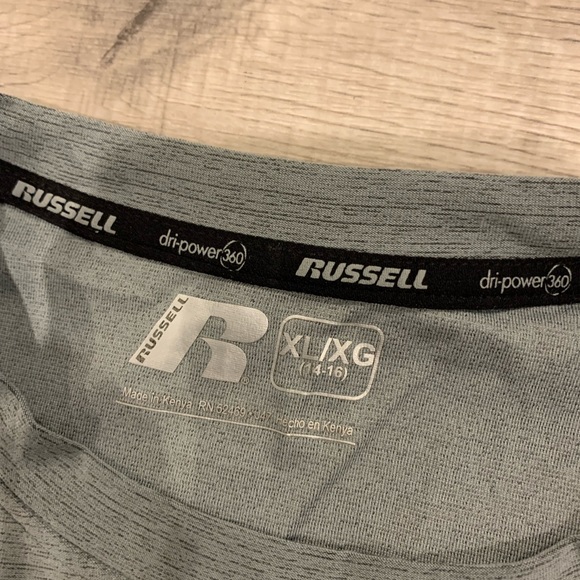 Boy's XL 14/16 Dri-Power Russell Gray Long Sleeve Shirt NWT - Picture 2 of 6